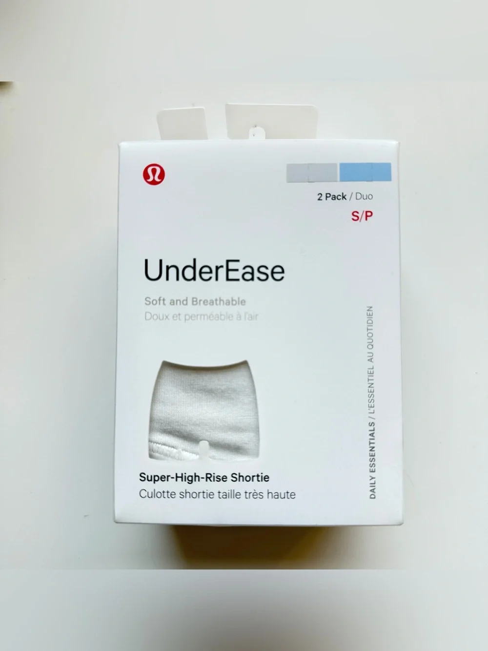 Lululemon UnderEase Super-High-Rise Shortie Underwear 2 Pack size S VPOR/WNDM